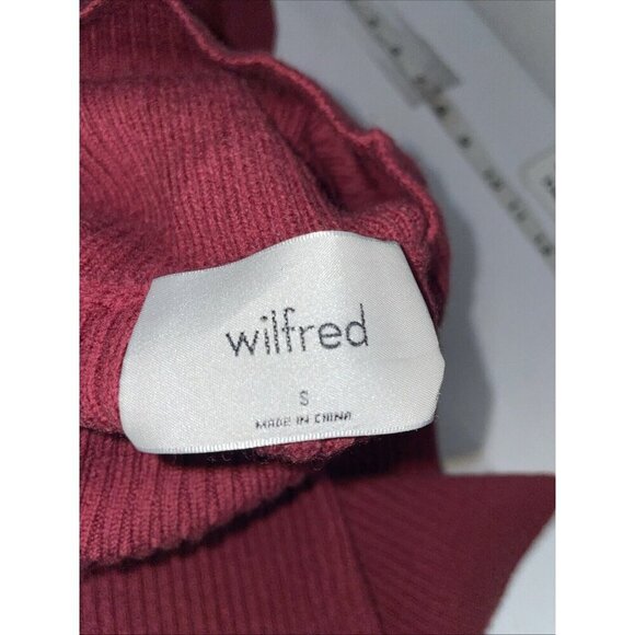 Aritzia Sweater‎ size S Wilfred Rebecca Merino wool Cropped Turtleneck Red/Pink - Picture 8 of 9